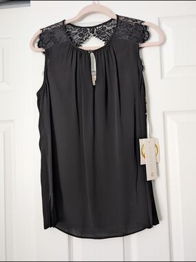 Sleeveless Black Lace Blouse